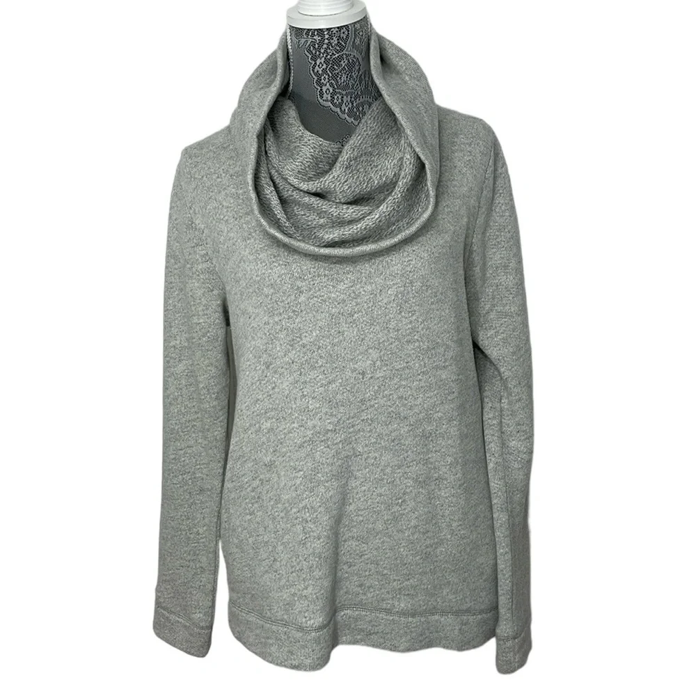 J. Crew Mercantile Women’s Size Large heather grey cowl neck‎ sweater. EUC